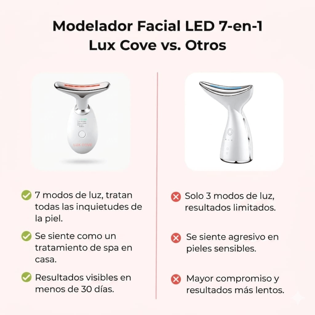 ✨Escultor facial LED 7 en 1 Lumine | Terapia Relajante de Luz led en Casa + Serum EXTRA De Regalo💧💆‍♀️