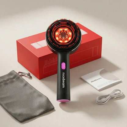 Masajeador capilar Lumine 4 en 1 con terapia de luz roja para el crecimiento del cabello y la salud del cuero cabelludo.