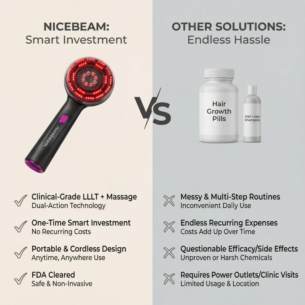 Masajeador capilar Lumine 4 en 1 con terapia de luz roja para el crecimiento del cabello y la salud del cuero cabelludo.