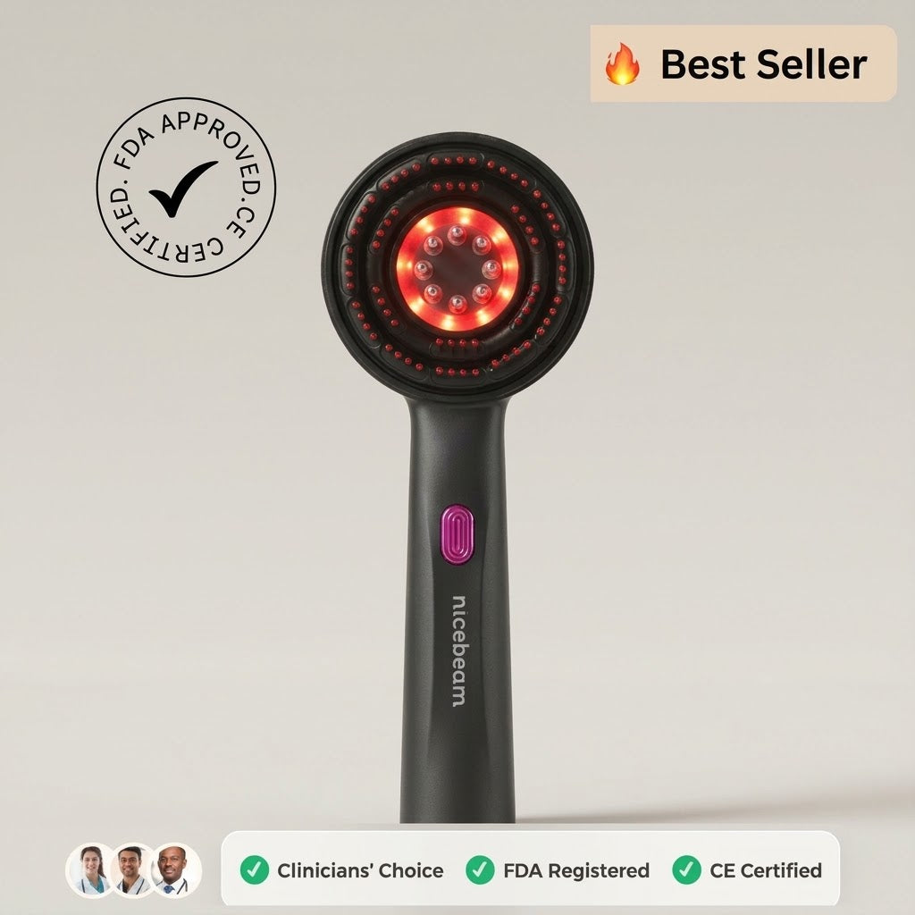 Masajeador capilar Lumine 4 en 1 con terapia de luz roja para el crecimiento del cabello y la salud del cuero cabelludo.