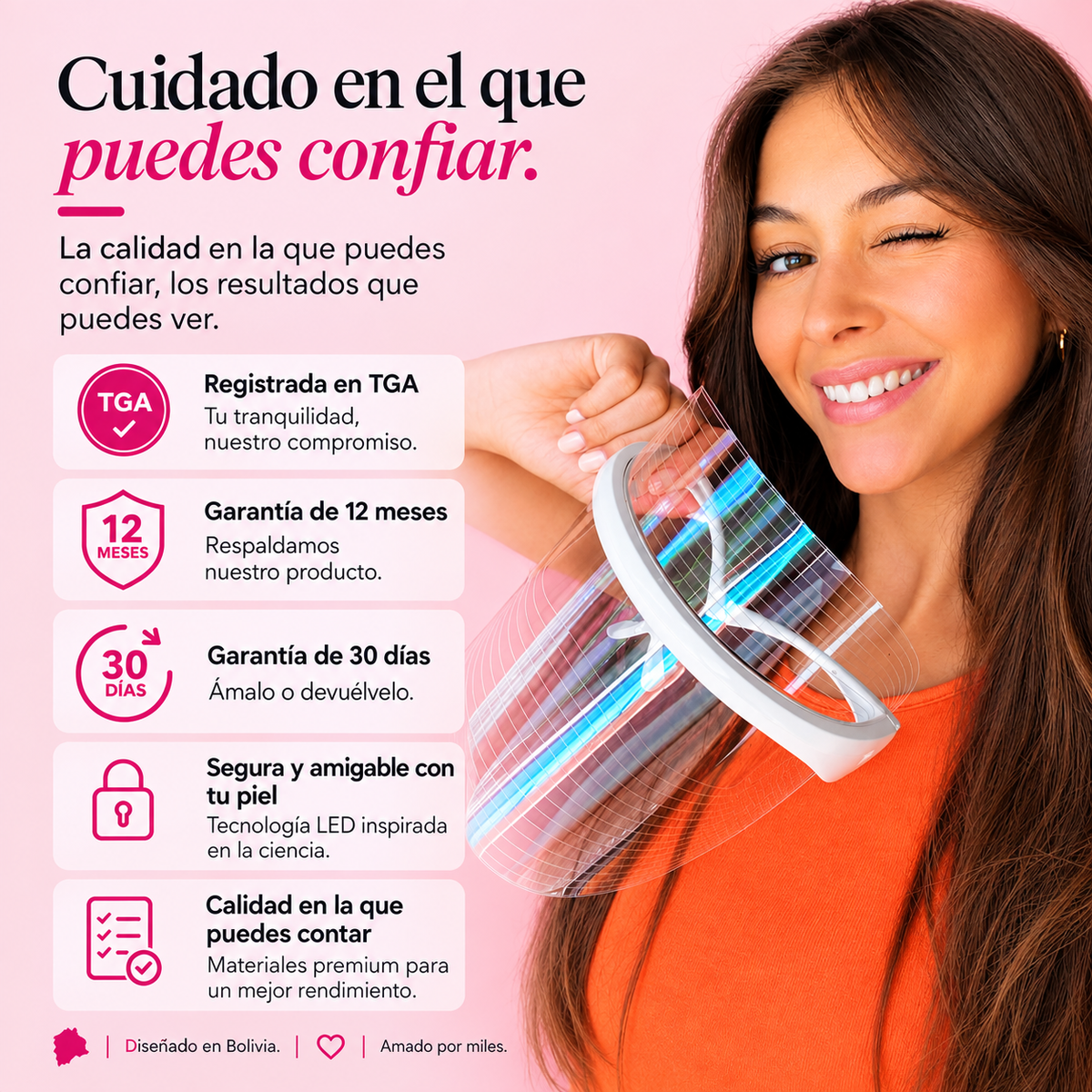 Mascara de terapia de luz LED de 7 colores